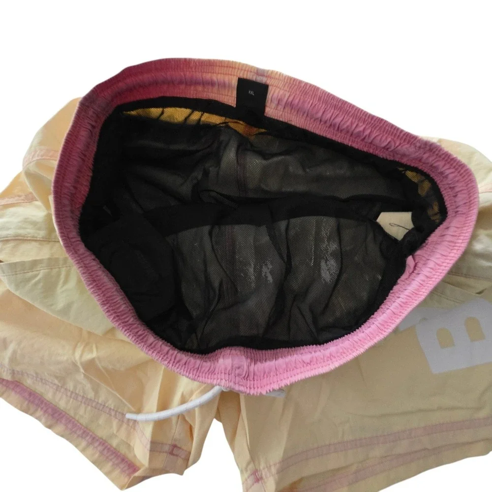 Hugo‎ Boss Mens Swim Trunks Yellow White Logo Drawstring XXL